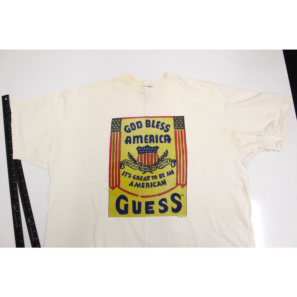 Vintage God Bless America GUESS T Shirt XL - Picture 3 of 9
